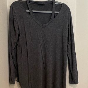 Amaryllis gray relaxed fit blouse